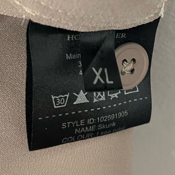 NWT Holzweiler Skunk Pants I See Patchwork Screen Printed Faces Tan/Grey Sz XL - Picture 11 of 14